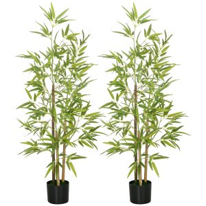 2 Plantas Artificiais com Vaso com 498 Folhas Ø15x120 cm