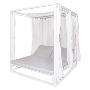 CAMA BALINESA LUANA CINZA EM ALUMÍNIO 180 X 200 X 230 CM