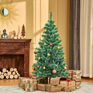 Árvore de Natal Artificial 150cm com 416 Ramos e Suporte de Metal Árvore de Natal para Decoração de Interior Ø75x150 cm Verde