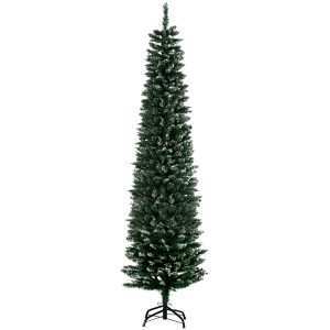 Árvore de Natal Artificial Altura 190 cm com 570 Ramos PVC Ignífugos Base Dobrável e Suporte Metálico Decoração para Interiores Ø53x190 Verde