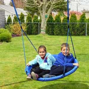 Baloiço de Criança Jardím Dobrável Assento de Baloiço Infantil Interior e Exterior Carga 100kg Tecido de Oxford - φ100x180cm
