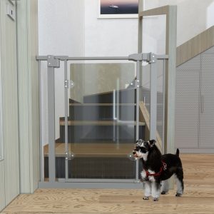 Barreira de Segurança para Cães e Crianças Extensível, Grade Retrátil para  Animais de Estimação com Extensão Aço e Tecido de Textilene para Escadas e  Portas 5,5-115x5,5x82,5cm Cinza