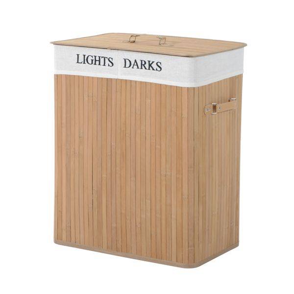 Cesto-de-Roupa-Suja-de-Bambu-com-2-Compartimentos-Removíveis-Capacidade-100L-1 Cesto de Roupa Suja de Bambu com 2 Compartimentos Removíveis 100L 1