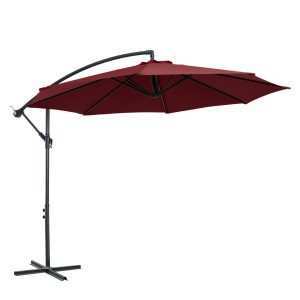 Chapéu de Sol de Jardim 295x245 cm com Manivela Base Cruzada