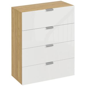 Madeira Estilo Moderno 70x35x92 cm Branco e Madeira