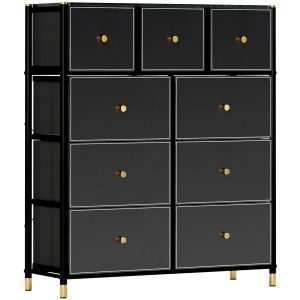 Cómoda para Dormitório com 9 Gavetas Dobráveis e Estrutura de Aço Cómoda para Dormitório 88x30x103