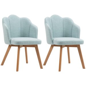 Conjunto de 2 Cadeiras de Cozinha com Assento e Encosto Acolchoados Carga Máxima 120 kg 58x60x82 cm