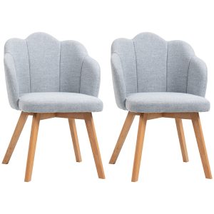 Conjunto de 2 Cadeiras de Cozinha com Assento e Encosto Acolchoados Estilo Moderno Carga Máxima 120 kg 58x60x82 cm