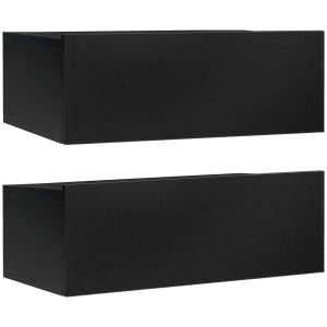Conjunto de 2 Mesas de Cabeceira com 1 Gaveta 40x30x15 cm Preto