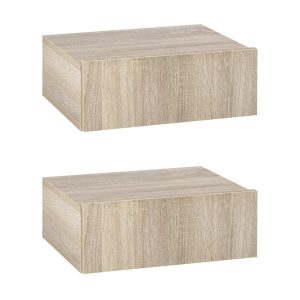Conjunto de 2 Mesas de Cabeceira com 1 Gaveta Estilo Moderno para Dormitório 40x30x15cm Madeira