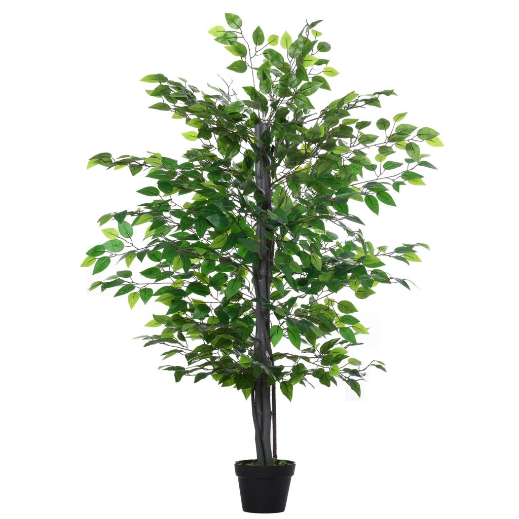 Planta Artificial Ficus artificiais com cm de altura folhas com vaso para decoração