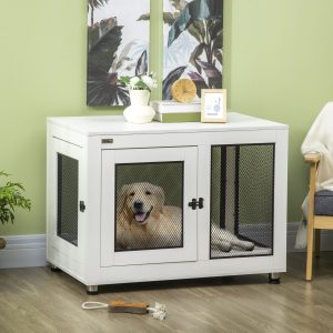 Gaiola para Cães de Madeira Mesa de Centro 94x60x71