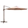 Guarda-Sol Excêntrico em Alumínio 3,50m, Taupe 3 Guarda-Sol Excêntico Aluminio Taupe. 3