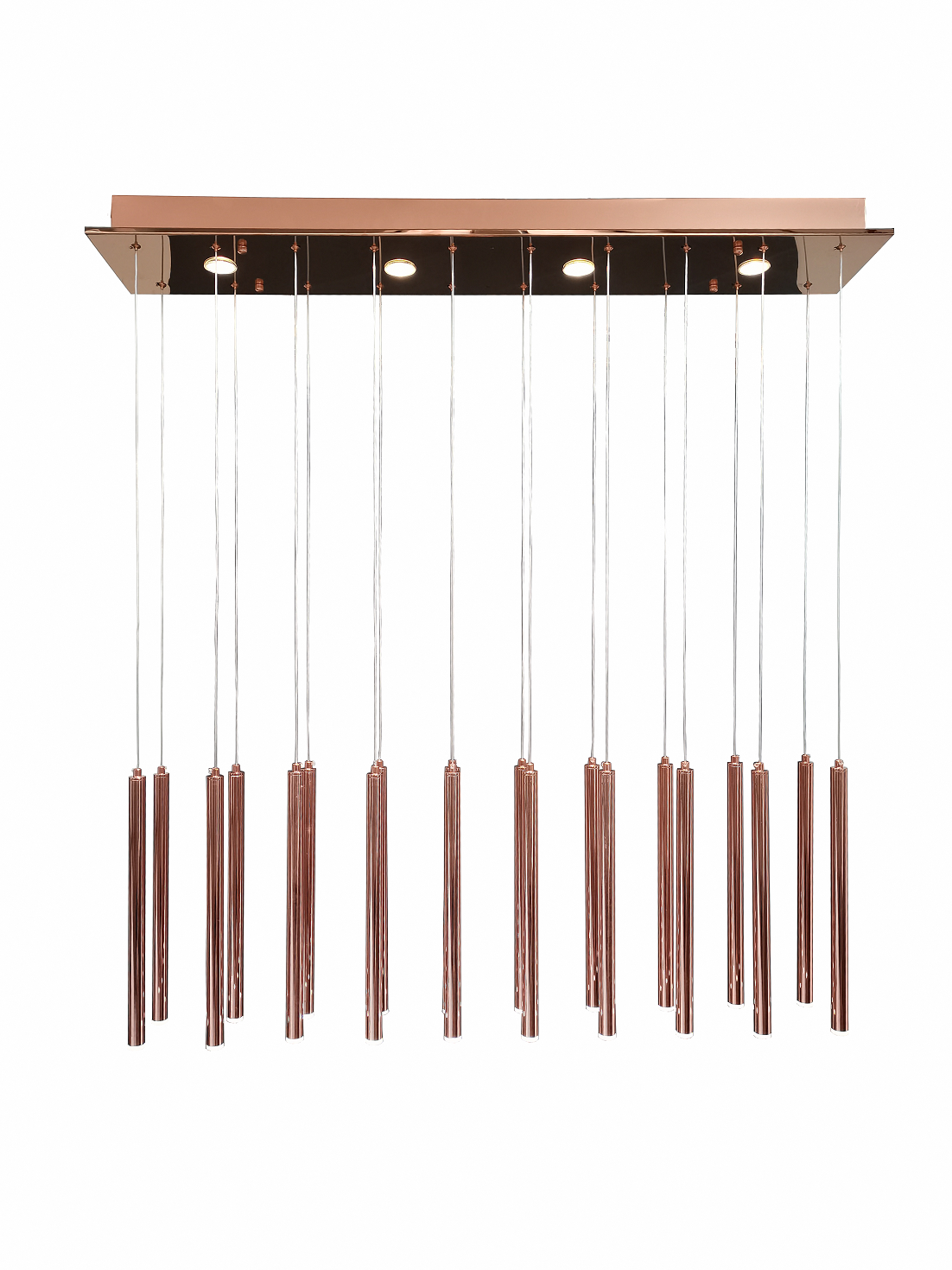 Candeeiro asteria, pingente, 20 luzes LED, cor cobre