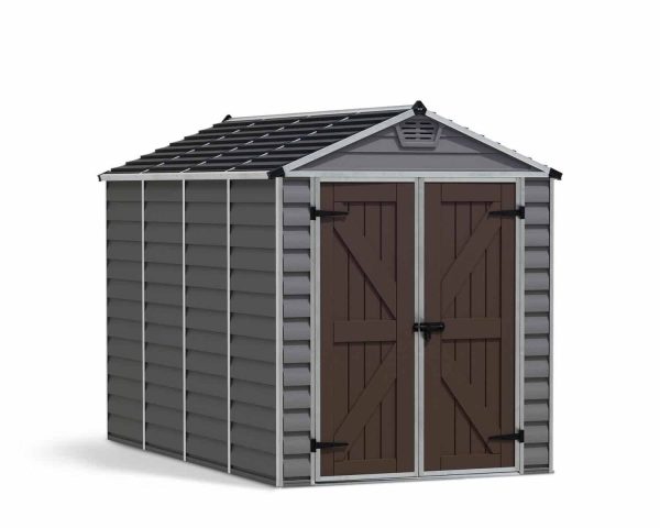 Palram Garden Sheds Skylight 6x10 Grey Black DECO CutOut