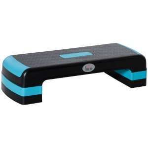 Plataforma Step Fitness de Aeróbico com Altura Ajustável 10/15/20 cm Exercício em Casa Ginásio Oficina Carga 150kg 78x28x20 Azul e Preto