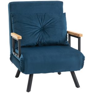 Poltrona 3 em 1 Convertível em Cama com Encosto Ajustável em 5 Níveis e Almofada Acolchoada para Escritório