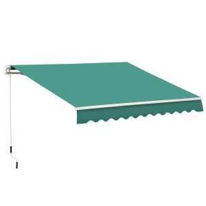 Toldo Manual Retrátil com Manivela 295x245cm com Proteção Sola Verde