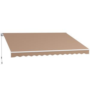 Toldo para Varanda com Manivela de Metal Impermeável e Anti-UV Toldo Enrolável de Exterior para Jardim