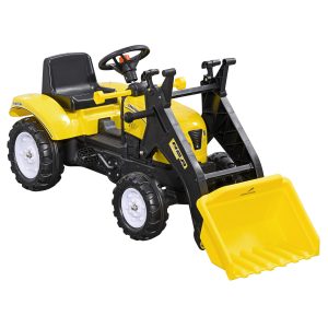 Trator a Pedal para Crianças acima de 3 Anos com Pá Dianteira Veículo a Pedais Carga Máxima 35 kg 114x41x52 cm Amarelo e Preto