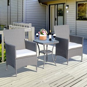 Conjunto de Móveis de Exterior de 3 Peças para Jardim