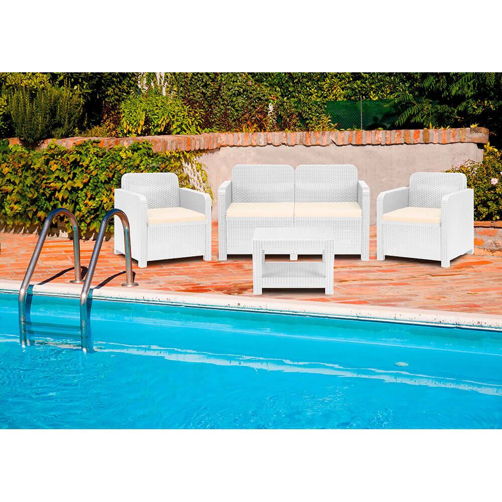 Conjunto de sofás para exterior Sorrento Branco Loja O Meu Jardim